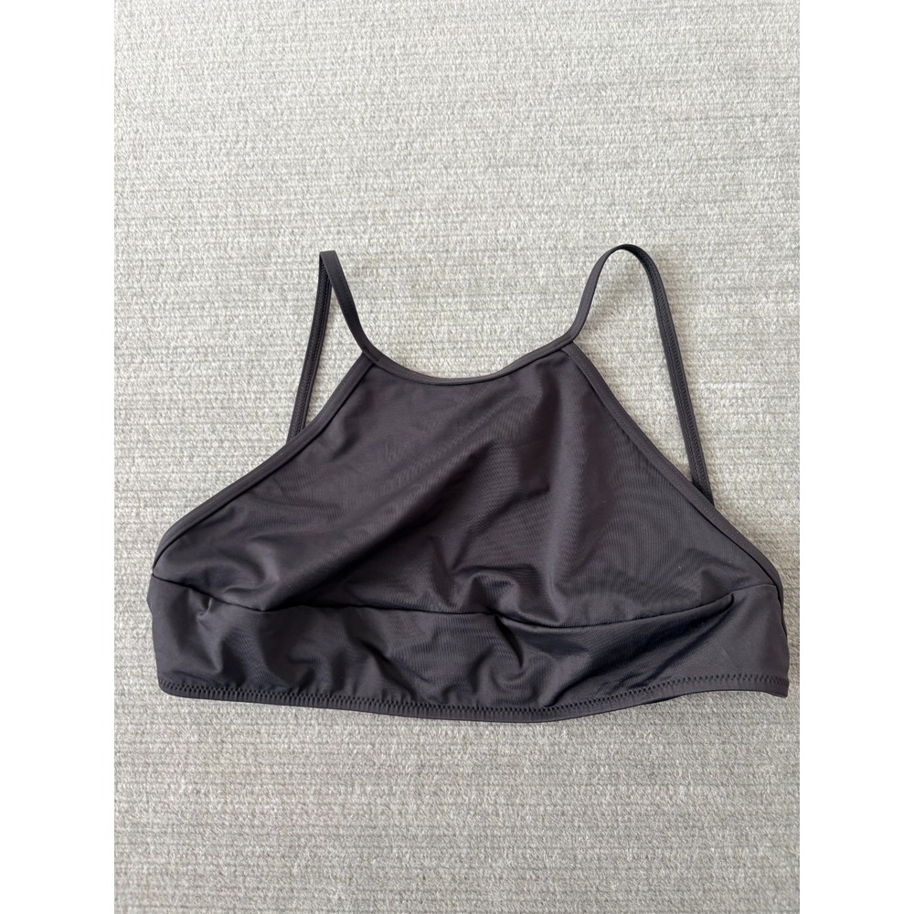 Skims Swim Top Women L Black High Neck Vacation Summer Beach